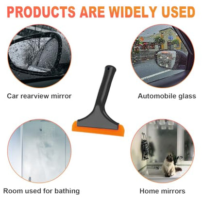 KVAEY Small Silicone Window Squeegee, 5.9 Inch Car Windshield Water Blade Squeegee with Non-Slip Handle, All-Purpose Cleaning Squeegee for Car Windshield, Window, Mirror (Black) - color: Black