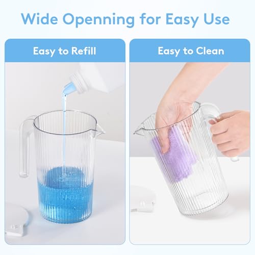 Lifewit Pitcher with Lid, 50 oz Water Jug BAP Free Plastic, Containers Juice, Ice Tea, Drink, Lemonade Pitchers for Fridge, 3 Pack