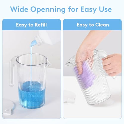 Lifewit Pitcher with Lid, 50 oz Water Jug BAP Free Plastic, Containers Juice, Ice Tea, Drink, Lemonade Pitchers for Fridge, 3 Pack