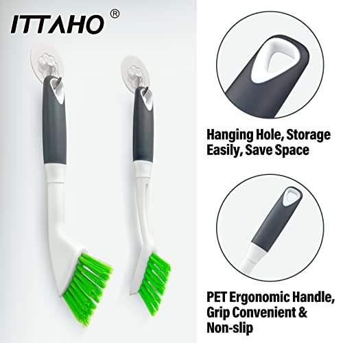 2 Pack Grout Cleaning Brush, Groove Gap Scrub Brush Set, All Purpose Indoor Outdoor Crevice Washing Tools for Window Track, Shower Door, Kitchen, Sink, Baseboard, Corner