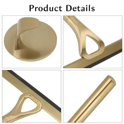 8.9x8.7inch Gold Stainless Steel Shower Squeegee Window Squeegee with Hanging Hook - Glass Wiper Squeegeer Cleaning Tool for Clean Ceramic Tile,Shower Door, Mirror,Window,Car Glass,Table Top