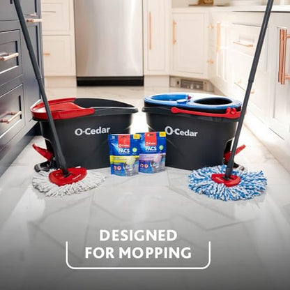 O-Cedar EasyWring RinseClean Microfiber Spin Mop & Bucket Floor Cleaning System with 1 Extra Refill with Citrus and Lavender Pacs (Variety Pack) - style: RinseClean Spin Mop & Bucket + 1 Extra Refill + Citrus & Lavender PACS