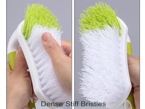 Scrub Brush for Cleaning, Heavy Duty Shower Scrubber with Stiff Bristles for Tub, Sink, Floor, Tile, and Carpet Scrubbing, 3 Pack - color: Yellow-green 3pcs