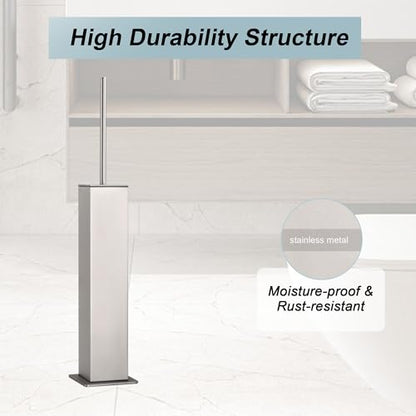 Brushed Nickel Toilet Brush and Holder,Toilet Bowl Brush with Extra Long Handle - color: Brushed Nickel