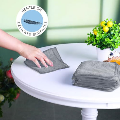 Tanlade Cleaning Cloth Dry Erase Cloth Cleaning Rags Reasonable Kitchen Towels Microfiber Towels Cars Wash(6 x 6 Inch,Gray,30 Pcs) - color: Gray, size: 6 x 6 Inch