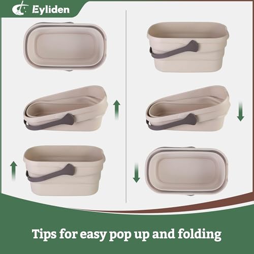 Eyliden Collapsible Bucket, Bucket for Cleaning Mop, 10L(2.6Gallon) Multiuse Foldable Water Pail, Portable Handy Basket for Cleaning Mop, Camping, Tailgating and More