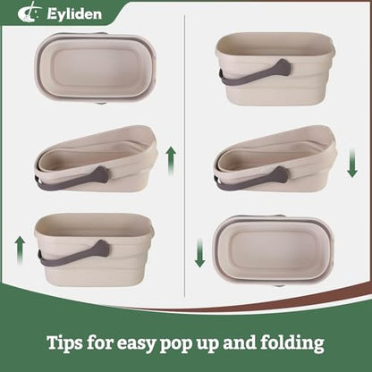 Eyliden Collapsible Bucket, Bucket for Cleaning Mop, 10L(2.6Gallon) Multiuse Foldable Water Pail, Portable Handy Basket for Cleaning Mop, Camping, Tailgating and More