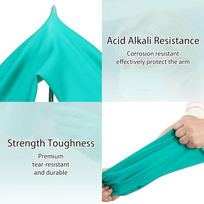 15 Mil Chemical Resistant Nitrile Gloves, Latex free Durable Cleaning Gloves, Resist Acid, Alkali, Solvent and Oil - color: 5 Pair-green, size: Large