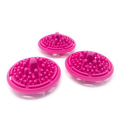 Paint Puck Paint Brush Cleaner (3-Pack, Pink) – Reusable Silicone Insert with Suction & Nubs for Cleaning Acrylic, Oil & Watercolor Brushes – Fits Cups for Classroom, Studio & Home Use - color: Pink