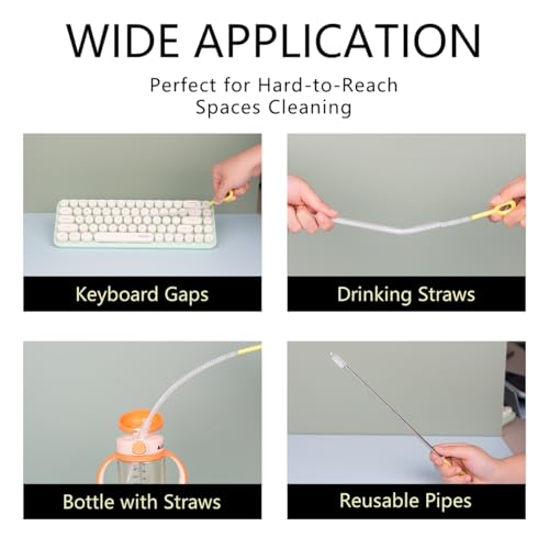 Straw Clean Brush Extra Long Straw Tube Brushes for Cleaning, Reusable Drinking Straw Cleaner Brush Set, Glass Pipe Cleaning Brush (12 inch) - size: 12 Inch