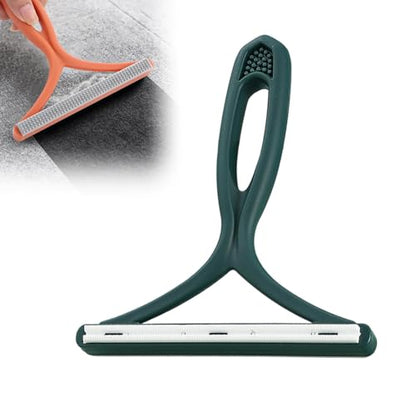 Pet Hair Removal Tool, Portable Fur Remover Brush & Carpet Scraper Rake, Dog & Cat Hair Remover for Couch, Carpet, Car Mats, Pet Bed & Furniture (Green) - color: Green