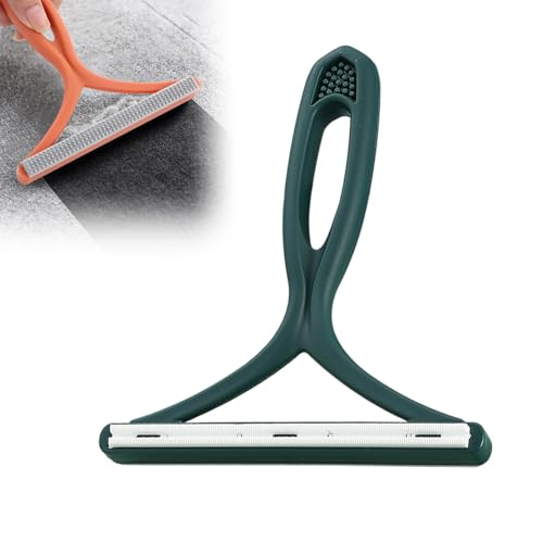 Pet Hair Removal Tool, Portable Fur Remover Brush & Carpet Scraper Rake, Dog & Cat Hair Remover for Couch, Carpet, Car Mats, Pet Bed & Furniture (Green) - color: Green