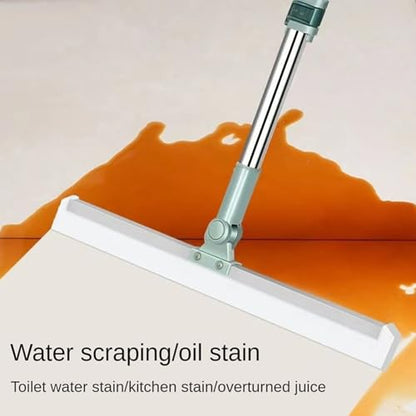 Floor Squeegee – Silicone ABS 35cm | Squeegee Broom | Scraping Wiper for Bathroom Kitchen Window Cleaning Wet Water Removal and Household Maintenance Use - color: Silicone Floor Scraper