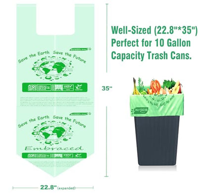BEIDOU-PAC Compostable 13 Gallon Trash Bags, Tall Kitchen Garbage Bags with Handle, Sturdy Compost Bags, 100 Count, US BPI Certified - style: Handle | 13 Gallon | 100 Count