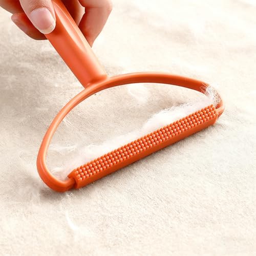 Double Sided Lint and Pet Hair Remover, Orange Fabric Shaver and Fuzz Remover Tool for Clothes, Sofa, Carpet, and Upholstery Cleaning