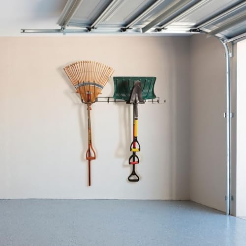 Sporty's Heavy Duty Garage Tool Hanger, Shovels, Rakes, Brooms, Lawn Equipment, and More