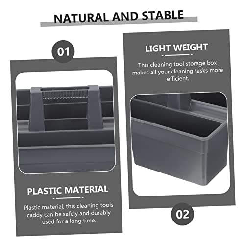 SOLUSTRE Thickened Portable Cleaning Basket Plastic Storage Organizer with Handle for Cleaning Supplies and Tools Versatile Tote for Home and Office Use
