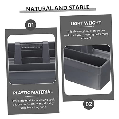 SOLUSTRE Thickened Portable Cleaning Basket Plastic Storage Organizer with Handle for Cleaning Supplies and Tools Versatile Tote for Home and Office Use
