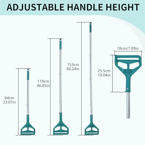 60 Inch Industrial Mop Handle Commercial mop Handle Heavy Duty Industrial mop Bucket mop Handles Heavy Duty Commercial mop Head Replacement and Handles mop Stick Replacement Mop Stick - color: Green