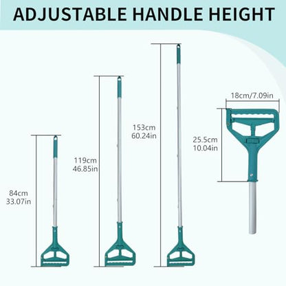 60 Inch Industrial Mop Handle Commercial mop Handle Heavy Duty Industrial mop Bucket mop Handles Heavy Duty Commercial mop Head Replacement and Handles mop Stick Replacement Mop Stick - color: Green