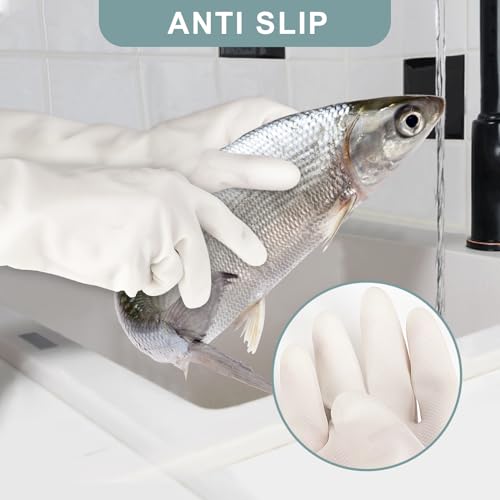 2 Pairs, 15 Inches, Nitrile Cleaning Gloves, Kitchen Dishwashing Gloves, Reusable, Durable, Water-Resistant, And Hypoallergenic (Medium) - size: Medium