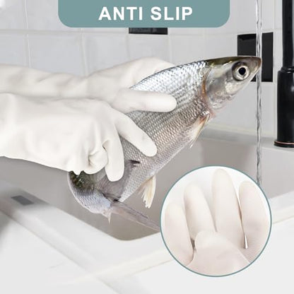 2 Pairs, 15 Inches, Nitrile Cleaning Gloves, Kitchen Dishwashing Gloves, Reusable, Durable, Water-Resistant, And Hypoallergenic (Medium) - size: Medium