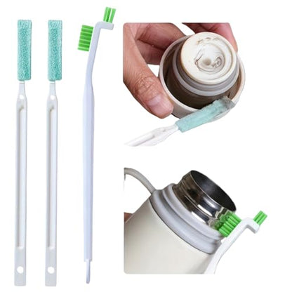 1SET Bottle Cleaning Brushes - 7.5in High Head Brush with Detachable Sponge & Bristle Heads | Hanging Hole Design for Storage