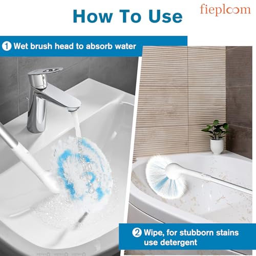 Tub Tile Scrubber Brush with 48" Long Handle, 2026 Version 1 Pc Non-Scratch Soft Tub Mop, All-in-One Adjustable Bathroom Brush for Bathtub, Shower, Sink, Faucet, and Wall Tile（1）