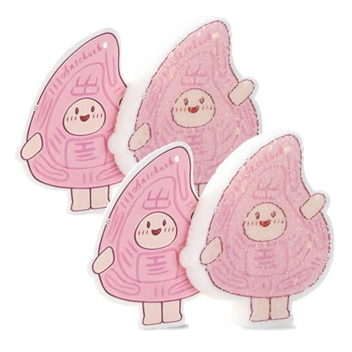 4-Pack AntoKueh Cellulose Compressed Sponges - Cute Cartoon Shapes, Natural Kitchen Sponges for Cleaning, Eco-Friendly&Reusable, Odor-Free
