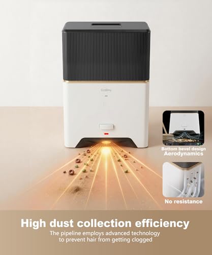 Touchless Vacuum Automatic Dustpan, Bagged Design with Replaceable Dust Bags, Up to 3-Month No Cleaning, 26,000Pa Powerful Suction, One-Touch Auto & Manual Mode for Pet Hair Kitchen & Salon - color: White