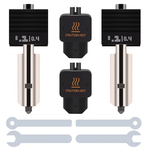 H2D/H2S Hotend 0.4mm Hardened Steel Nozzle Assembly, 2PCS H2D Print Head Replacement Parts Compatible with Bambu Lab H2D H2S A1 Mini Print Head, - style: H2D/H2S Hotend 0.4mm