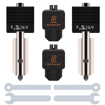 H2D/H2S Hotend 0.4mm Hardened Steel Nozzle Assembly, 2PCS H2D Print Head Replacement Parts Compatible with Bambu Lab H2D H2S A1 Mini Print Head, - style: H2D/H2S Hotend 0.4mm