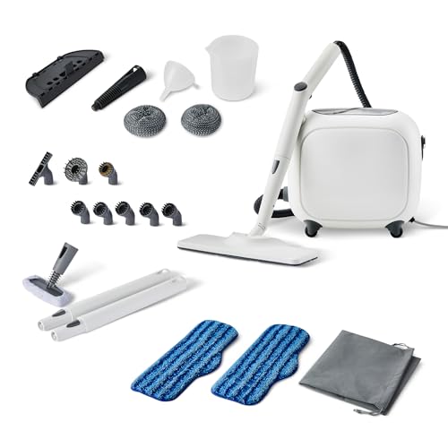 Amazon Basics Multipurpose Steam Cleaner for Home with 22 Accessories, Chemical-Free Cleaning, Powerful Steam, 51oz Tank, 1500W, White - style: Multipurpose Cleaner