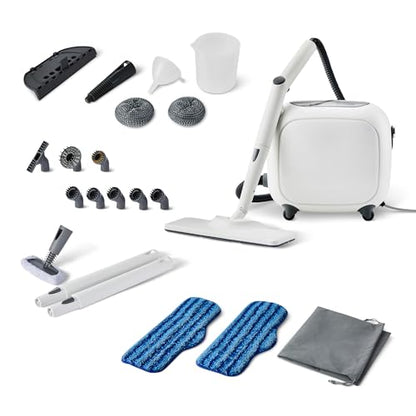 Amazon Basics Multipurpose Steam Cleaner for Home with 22 Accessories, Chemical-Free Cleaning, Powerful Steam, 51oz Tank, 1500W, White - style: Multipurpose Cleaner