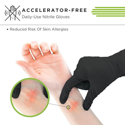 SHOWA 7700PFT Sustainable EBT Latex-Free, Powder-Free, Accelerator-Free, Nitrile Disposable Single Use Safety Gloves, 4 Mil, 9.5" Length, X-Large (1 Box/50 Gloves) - size: X-Large