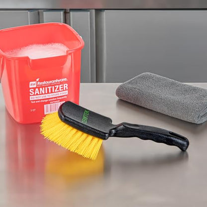 Restaurantware-Clean Tek Professional 10.24 Inch Utility Brush, 1 Heavy-Duty Scrub Brush - Plastic Bristles, Ergonomic Handle, Black Plastic Cleaning Scrub, Ideal for Indoor and Outdoor Cleaning - size: 10 1/4"