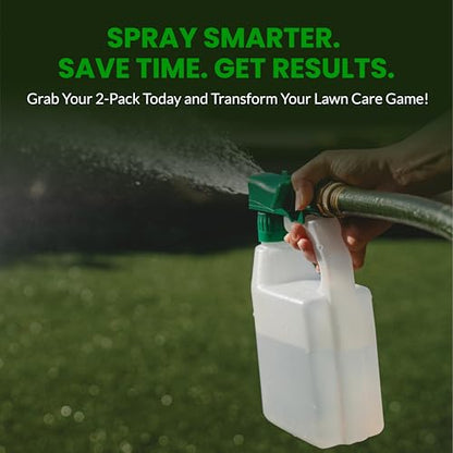 Humboldts Secret 2-Pack Garden Hose End Sprayer | Multipurpose Lawn Attachment with 100 to 1 Mixing Ratio | Garden Sprayer for Lawn Care, Fertilizing, Car Wash & Outdoor Use | 32 ounce