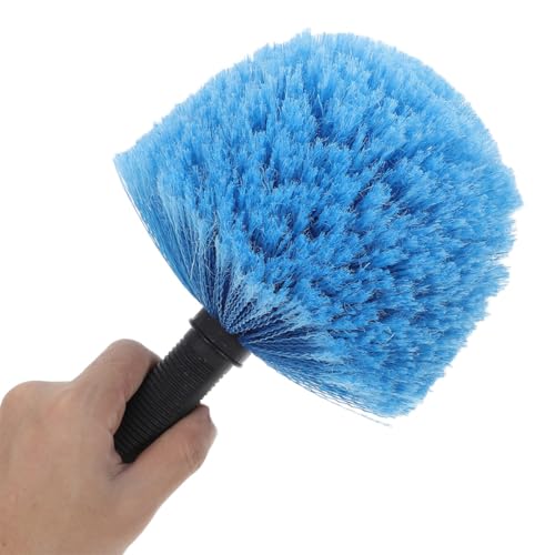 Healeved 2pcs Screw-on Cobweb Duster Heads Replacement for Ceiling Web Cleaner Brush, Blue Ball-Shaped Brush Heads for Indoor and Outdoor Use, Compatible with Threaded Extension Poles