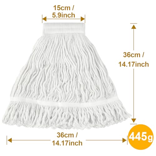 Commercial Mop Head Replacement - 2 Pack Heavy Duty Cotton Heads for Floor Cleaning - Washable Looped End String Mop Refill for Home Kitchen Industrial - size: Mop Head Replacement