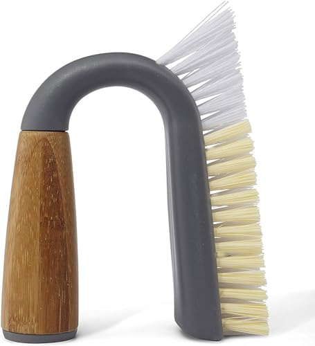 Full Circle Grunge Buster, Grout & Tile Scrub Brush, Recycled Materials, Tough & Durable, Grey - color: Gray, size: Pack of 1, style: Grout & Tile Brush