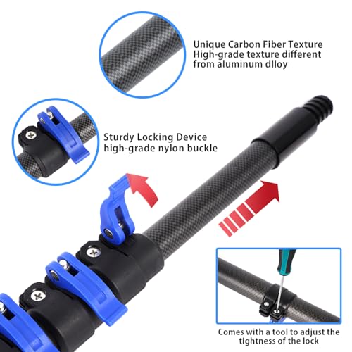 Carbon Fiber Extension Pole 4.7-30FT Telescoping Paint Roller Extendable Pole Lightweight Sturdy Extension Poles with Universal Threaded Head Multi-Use Pole - size: 30 Feet