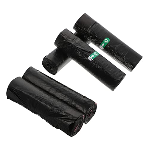 Abaodam 75pcs Thickened Drawstring Garbage Bags Black Disposable Trash Pouches for Kitchen Bathroom Bedroom Home Office Use Convenient and Strong