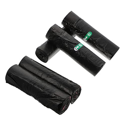 Abaodam 75pcs Thickened Drawstring Garbage Bags Black Disposable Trash Pouches for Kitchen Bathroom Bedroom Home Office Use Convenient and Strong