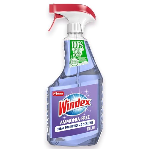 Windex Glass and Window Cleaner Spray Bottle, Ammonia Free, Packaging Designed to Prevent Leakage and Breaking, Crystal Rain Scent, 32 Fl Oz - size: 32 Fl Oz (Pack of 1)
