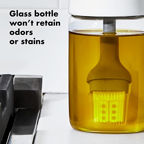 OXO Good Grips Glass Oil Bottle and Silicone Brush, 8 oz