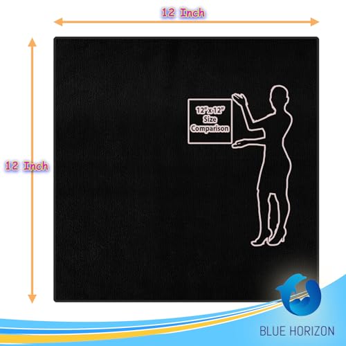 Cleaning Towel Washcloth, 12' x 12" All-Purpose Microfiber Rags - Ultra Soft Wash Cloths Reusable Shop Towels for Kitchen Bath Car Window Household Home and Commercial (Black, 12"X12" 24-Pack) - color: Black