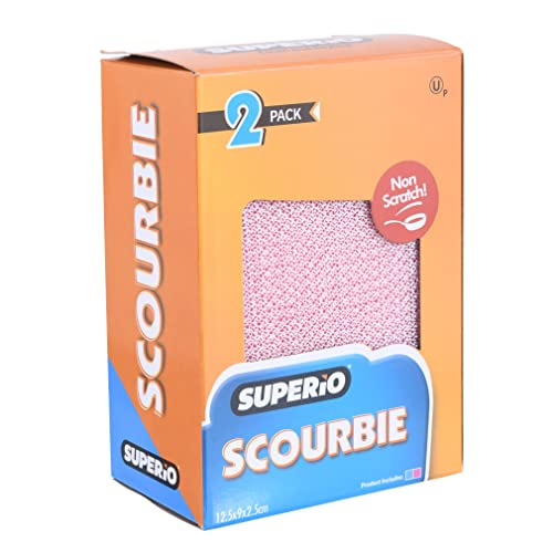 Superio Nylon Cleaning Pad, Dish Scrubbers, Multi Surface Scratch- Free Scour Sponge for Stainless Steel, Copper cookware, China, Dishes and plasticware (2)