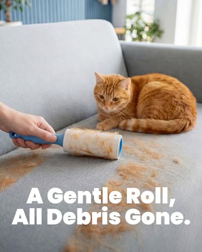 POPCHOSE Lint Rollers for Pet Hair Extra Sticky, 540 Sheet Extra Sticky Lint Rollers for Pet Hair,2 Handles & 6 Sticky Rolls,Dog Cat Hair Remover for Clothes,Furniture,Couch,Lint Roller for Clothes - size: 540 Sheets
