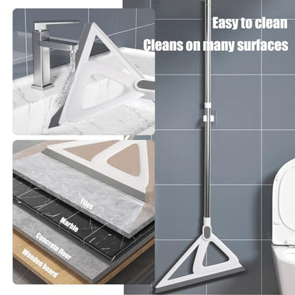 Multifunction Silicone Broom，Squeegee Broom Sweeping Water and Pet Hair，Rubber Broom Sweeper for Floor Bathroom Kitchen Shower，Rugs，Glass Windows（White）