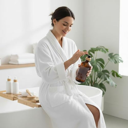 SAVVY & SORTED Amber Glass Body Lotion Dispenser with Pump, Soap Dispenser Bathroom Set, Refillable Glass Lotion Bottle with Label, Matching Soap and Lotion Dispenser Set Available, 17 Fl Oz / 500 ml - color: Amber - Body Lotion 500 Ml